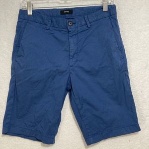 Theory Shorts Mens 28 Blue Zaine Flat Front Performance Chino Golf Casual